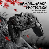 PlayVital for Nintendo Switch 2 Pro Controller Skin Cover – Samurai Armor Edition Silicone Case for Switch 2 Pro Controller with Back Button Caps & Thumb Grip & Sticker, Shockproof  - Black - JHSPTP001
