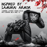 PlayVital for Nintendo Switch 2 Pro Controller Skin Cover – Samurai Armor Edition Silicone Case for Switch 2 Pro Controller with Back Button Caps & Thumb Grip & Sticker, Shockproof  - Black - JHSPTP001