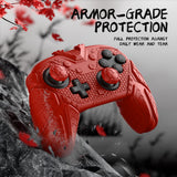 PlayVital for Nintendo Switch 2 Pro Controller Skin Cover – Samurai Armor Edition Silicone Case for Switch 2 Pro Controller with Back Button Caps & Thumb Grip & Sticker, Shockproof  - Red - JHSPTP003