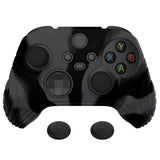 PlayVital Samurai Edition Dark Gray & Black Anti-slip Controller Grip Silicone Skin, Ergonomic Soft Rubber Protective Case Cover for Xbox Series S/X Controller with Black Thumb Stick Caps - WAX3025