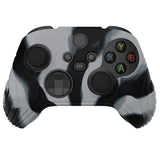 PlayVital Samurai Edition New Hope Gray & Black Anti-slip Controller Grip Silicone Skin, Ergonomic Soft Rubber Protective Case Cover for Xbox Series S/X Controller with Black Thumb Stick Caps - WAX3024