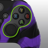 PlayVital Samurai Edition Purple & Black Anti-slip Controller Grip Silicone Skin, Ergonomic Soft Rubber Protective Case Cover for Xbox Series S/X Controller with Black Thumb Stick Caps - WAX3023