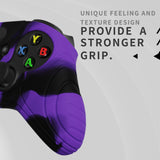 PlayVital Samurai Edition Purple & Black Anti-slip Controller Grip Silicone Skin, Ergonomic Soft Rubber Protective Case Cover for Xbox Series S/X Controller with Black Thumb Stick Caps - WAX3023