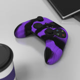 PlayVital Samurai Edition Purple & Black Anti-slip Controller Grip Silicone Skin, Ergonomic Soft Rubber Protective Case Cover for Xbox Series S/X Controller with Black Thumb Stick Caps - WAX3023