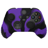 PlayVital Samurai Edition Purple & Black Anti-slip Controller Grip Silicone Skin, Ergonomic Soft Rubber Protective Case Cover for Xbox Series S/X Controller with Black Thumb Stick Caps - WAX3023