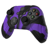 PlayVital Samurai Edition Purple & Black Anti-slip Controller Grip Silicone Skin, Ergonomic Soft Rubber Protective Case Cover for Xbox Series S/X Controller with Black Thumb Stick Caps - WAX3023