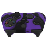 PlayVital Samurai Edition Purple & Black Anti-slip Controller Grip Silicone Skin, Ergonomic Soft Rubber Protective Case Cover for Xbox Series S/X Controller with Black Thumb Stick Caps - WAX3023