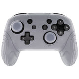 PlayVital Samurai Edition Ergonomic Silicone Skin Protective Case for Nintendo Switch Pro Controller, Soft Anti-slip Controller Grip Protector for Nintendo Switch Pro with Thumb Grip Caps - Clear White - EBNPP008