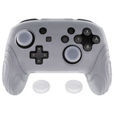 PlayVital Samurai Edition Ergonomic Silicone Skin Protective Case for Nintendo Switch Pro Controller, Soft Anti-slip Controller Grip Protector for Nintendo Switch Pro with Thumb Grip Caps - Clear White - EBNPP008