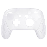 PlayVital Samurai Edition Ergonomic Silicone Skin Protective Case for Nintendo Switch Pro Controller, Soft Anti-slip Controller Grip Protector for Nintendo Switch Pro with Thumb Grip Caps - Clear White - EBNPP008