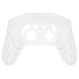 PlayVital Samurai Edition Ergonomic Silicone Skin Protective Case for Nintendo Switch Pro Controller, Soft Anti-slip Controller Grip Protector for Nintendo Switch Pro with Thumb Grip Caps - Clear White - EBNPP008