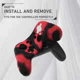 PlayVital Samurai Edition Ergonomic Silicone Skin Protective Case for Nintendo Switch Pro Controller, Soft Anti-slip Controller Grip Protector for Nintendo Switch Pro with Thumb Grip Caps - Black & Red - EBNPP012