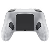 PlayVital Samurai Edition Protective Skin Case for Nintendo Switch 2 Pro Controller with Back Button Caps & Thumb Grips, Shockproof  for Switch 2 Pro Controller Silicone Cover - Clear White - BADPTP004