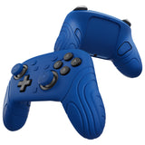 PlayVital Samurai Edition Protective Skin Case for Nintendo Switch 2 Pro Controller with Back Button Caps & Thumb Grips & Stickers, Shockproof  for Switch 2 Pro Controller Silicone Cover - Blue - BADPTP005
