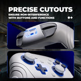 PlayVital Samurai Edition Protective Skin Case for Nintendo Switch 2 Pro Controller with Back Button Caps & Thumb Grips & Stickers, Shockproof  for Switch 2 Pro Controller Silicone Cover - White - BADPTP002