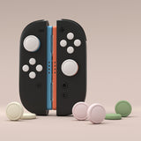 PlayVital Silicone Button Covers and Thumb Grip Set for Nintendo Switch 2, 8 Colorful ABXY Directional Button Caps & 8 Joystick Caps for Joycon 2 - White & Yellow & Pink & Matcha Green - WWYNTM041