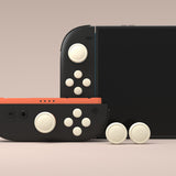 PlayVital Silicone Button Covers and Thumb Grip Set for Nintendo Switch 2, 2 ABXY Directional Button Caps & 2 Joystick Caps for Joycon 2 - Antique Yellow - WWYNTM045