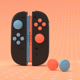 PlayVital Silicone Button Covers and Thumb Grip Set for Nintendo Switch 2, 2 ABXY Directional Button Caps & 2 Joystick Caps for Joycon 2 - Blue & Orange - WWYNTM048