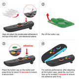 PlayVital Silicone Button Covers and Thumb Grip Set for Nintendo Switch 2, 2 ABXY Directional Button Caps & 2 Joystick Caps for Joycon 2 - Blue & Orange - WWYNTM048
