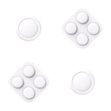 PlayVital Silicone Button Covers and Thumb Grip Set for Nintendo Switch 2, 2 ABXY Directional Button Caps & 2 Joystick Caps for Joycon 2 - White - WWYNTM043