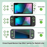 PlayVital Silicone Button Covers and Thumb Grip Set for Nintendo Switch/OLED Joycon/Switch Lite, ABXY Directional Key Button Caps for Nintendo Switch/OLED/Lite with Switch Lite D-Pad Button Cap - Matcha Green - NJM3005