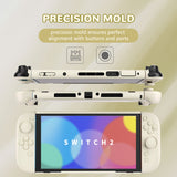PlayVital Solid Color Series Protective Case for Nintendo Switch 2, Anti-Scratches Hard Shell Dockable Grip Cover with Extra Foldable Stand & Thumb Grips for Nintendo Switch 2  - Antique Yellow - AXKNTM007