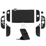 PlayVital Solid Color Series Protective Case for Nintendo Switch 2, Anti-Scratches Hard Shell Dockable Grip Cover with Extra Foldable Stand & Thumb Grips for Nintendo Switch 2  - Black - AXKNTP003