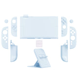PlayVital Solid Color Series Protective Case for Nintendo Switch 2, Anti-Scratches Hard Shell Dockable Grip Cover with Extra Foldable Stand & Thumb Grips for Nintendo Switch 2  - Heaven Blue - AXKNTM009