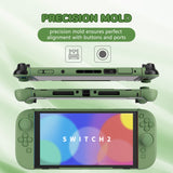 PlayVital Solid Color Series Protective Case for Nintendo Switch 2, Anti-Scratches Hard Shell Dockable Grip Cover with Extra Foldable Stand & Thumb Grips for Nintendo Switch 2  - Matcha Green - AXKNTM005