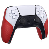 PlayVital Premium Grip for ps5 Wireless Controller, Split Design Anti-Skid Soft Hexagonal Diamond Textures Sweat-Absorbent Handle Grips Protector for ps5 Controller – Red - FHPFM004