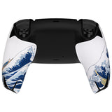 PlayVital Premium Grip for ps5 Wireless Controller, Split Design Anti-Skid Soft Hexagonal Diamond Textures Sweat-Absorbent Handle Grips Protector for ps5 Controller – The Great Wave - FHPFV001