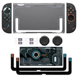 PlayVital Stellar Mecha Protective Case for Nintendo Switch 2, Ergonomic Anti-slip Silicone Grip Cover, Dockable Hard Case Shell for Switch 2 with Joystick Cap & Sticker - Black - JXUNTP001