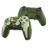 PlayVital Stellar Mecha Silicone Cover Skin for ps5 Edge Controller, Anti-slip Grip Protector for ps5 Edge Controller with Joystick Cap & Sticker - Army Green & Sage Green - JYEEGP004