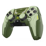 PlayVital Stellar Mecha Silicone Cover Skin for ps5 Edge Controller, Anti-slip Grip Protector for ps5 Edge Controller with Joystick Cap & Sticker - Army Green & Sage Green - JYEEGP004