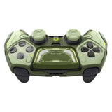PlayVital Stellar Mecha Silicone Cover Skin for ps5 Edge Controller, Anti-slip Grip Protector for ps5 Edge Controller with Joystick Cap & Sticker - Army Green & Sage Green - JYEEGP004