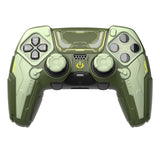 PlayVital Stellar Mecha Silicone Cover Skin for ps5 Edge Controller, Anti-slip Grip Protector for ps5 Edge Controller with Joystick Cap & Sticker - Army Green & Sage Green - JYEEGP004