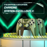 PlayVital Stellar Mecha Silicone Cover Skin for ps5 Edge Controller, Anti-slip Grip Protector for ps5 Edge Controller with Joystick Cap & Sticker - Army Green & Sage Green - JYEEGP004