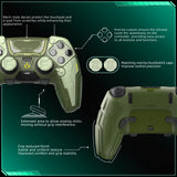 PlayVital Stellar Mecha Silicone Cover Skin for ps5 Edge Controller, Anti-slip Grip Protector for ps5 Edge Controller with Joystick Cap & Sticker - Army Green & Sage Green - JYEEGP004
