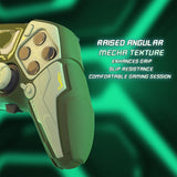 PlayVital Stellar Mecha Silicone Cover Skin for ps5 Edge Controller, Anti-slip Grip Protector for ps5 Edge Controller with Joystick Cap & Sticker - Army Green & Sage Green - JYEEGP004