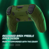 PlayVital Stellar Mecha Silicone Cover Skin for ps5 Edge Controller, Anti-slip Grip Protector for ps5 Edge Controller with Joystick Cap & Sticker - Army Green & Sage Green - JYEEGP004