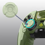 PlayVital Stellar Mecha Silicone Cover Skin for ps5 Edge Controller, Anti-slip Grip Protector for ps5 Edge Controller with Joystick Cap & Sticker - Army Green & Sage Green - JYEEGP004