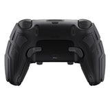 PlayVital Stellar Mecha Silicone Cover Skin for ps5 Edge Controller, Anti-slip Grip Protector for ps5 Edge Controller with Joystick Cap & Sticker - Black & Gunmetal Gray - JYEEGP001