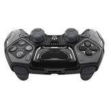 PlayVital Stellar Mecha Silicone Cover Skin for ps5 Edge Controller, Anti-slip Grip Protector for ps5 Edge Controller with Joystick Cap & Sticker - Black & Gunmetal Gray - JYEEGP001