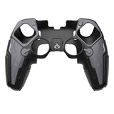 PlayVital Stellar Mecha Silicone Cover Skin for ps5 Edge Controller, Anti-slip Grip Protector for ps5 Edge Controller with Joystick Cap & Sticker - Black & Gunmetal Gray - JYEEGP001