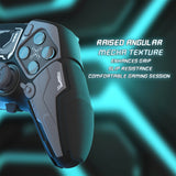 PlayVital Stellar Mecha Silicone Cover Skin for ps5 Edge Controller, Anti-slip Grip Protector for ps5 Edge Controller with Joystick Cap & Sticker - Black & Gunmetal Gray - JYEEGP001