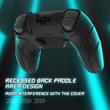 PlayVital Stellar Mecha Silicone Cover Skin for ps5 Edge Controller, Anti-slip Grip Protector for ps5 Edge Controller with Joystick Cap & Sticker - Black & Gunmetal Gray - JYEEGP001