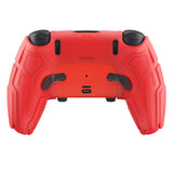 PlayVital Stellar Mecha Silicone Cover Skin for ps5 Edge Controller, Anti-slip Grip Protector for ps5 Edge Controller with Joystick Cap & Sticker - Crimson Red & Iron Yellow - JYEEGP003