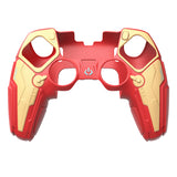 PlayVital Stellar Mecha Silicone Cover Skin for ps5 Edge Controller, Anti-slip Grip Protector for ps5 Edge Controller with Joystick Cap & Sticker - Crimson Red & Iron Yellow - JYEEGP003