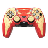 PlayVital Stellar Mecha Silicone Cover Skin for ps5 Edge Controller, Anti-slip Grip Protector for ps5 Edge Controller with Joystick Cap & Sticker - Crimson Red & Iron Yellow - JYEEGP003