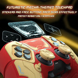 PlayVital Stellar Mecha Silicone Cover Skin for ps5 Edge Controller, Anti-slip Grip Protector for ps5 Edge Controller with Joystick Cap & Sticker - Crimson Red & Iron Yellow - JYEEGP003